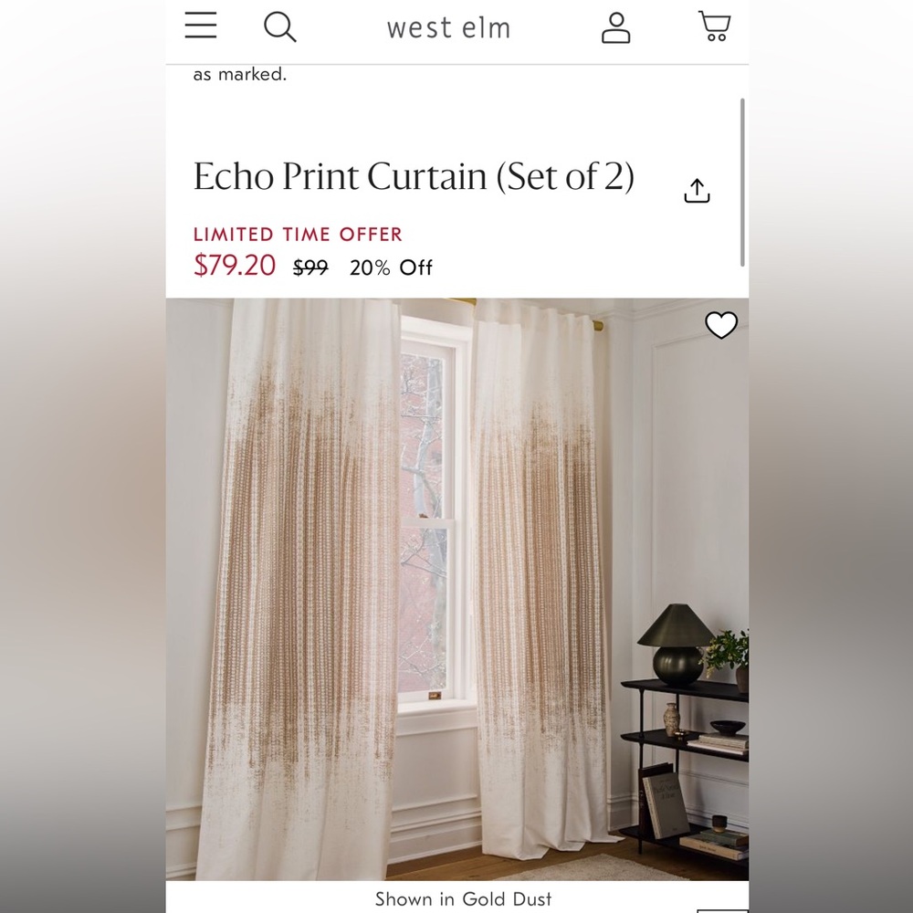West Elm Curtains set of 2